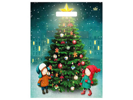 Пакет п/э выруб. «Новогодний венок» 40*31 см. н00223915 (кратно 50)