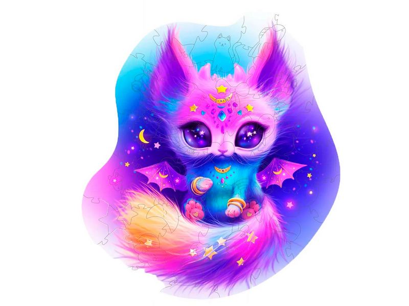 Донецк игрушка оптом Пазлы деревянные «Кошечка Луна» 63 детали 26 х 29 см