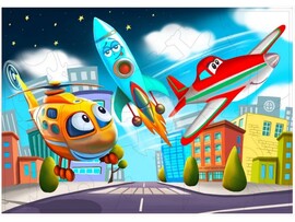 Пазлы деревянные «Авиатехника» 18 деталей 28,7 х 20 см доставка оптом в Донецк