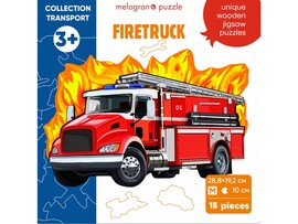 Пазлы деревянные «Пожарная машина» 15 деталей 28,8 х 19,2 см доставка оптом в Донецк