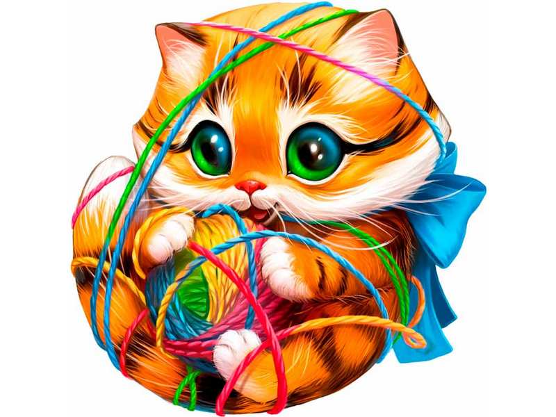 Донецк игрушка оптом Пазлы деревянные «Котенок» 46 деталей 23 х 23 см