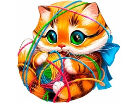 Пазлы деревянные «Котенок» 46 деталей 23 х 23 см доставка оптом в Донецк