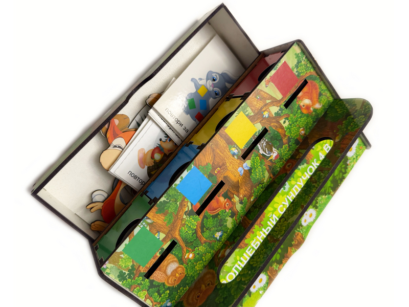 Донецк игрушка оптом Сортер-сундучок деревянный «Лесные жители"