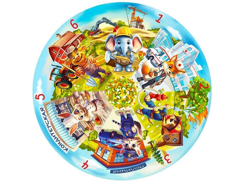 Донецк игрушка оптом Пазлы деревянные «Профессии» 25 деталей d=27 см