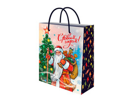 Пакет подар. глянц. лам. Дед Мороз 18х23х8 см. ППК-2314