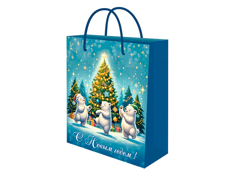 Пакет подар. глянц. лам. Хоровод 18х23х8 см. ППК-2319