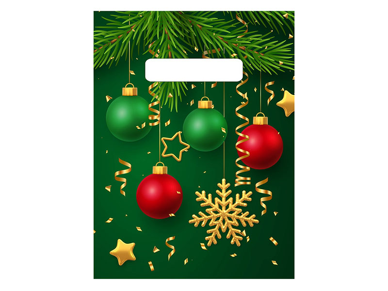 Пакет п/э выруб. Золотая снежинка 25*19 см,30 мкм. н00287967