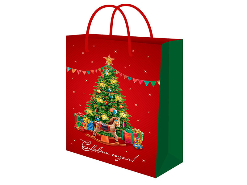 Пакет подар. глянц. лам. Елка с подарками 22x31x10 см. ППК-2331