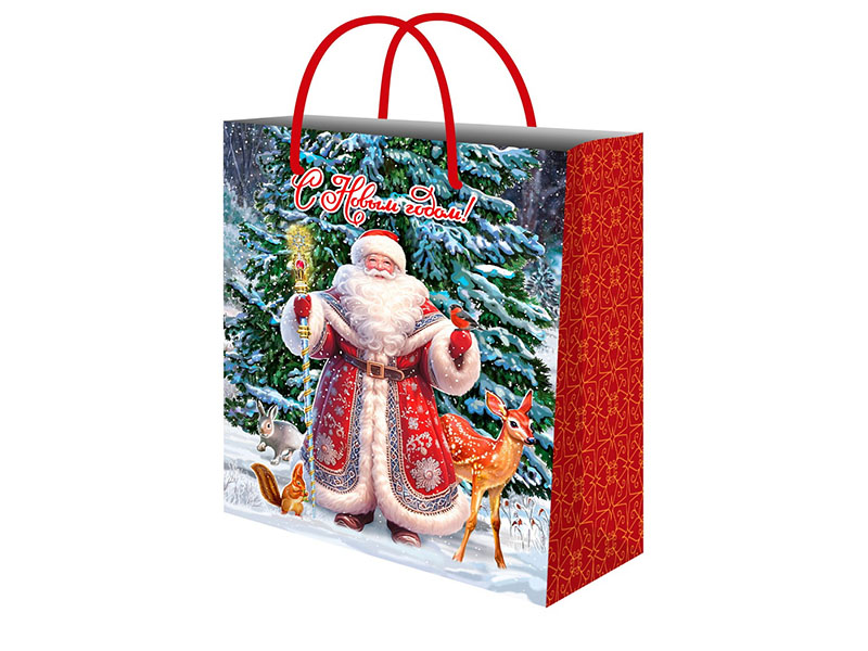 Пакет подар. глянц. лам. Дед Мороз 26.4x32.7x13.6 см. ППК-2358
