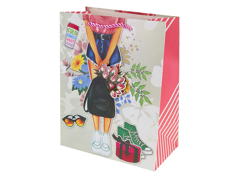 Пакет подар. мат. лам. Летний пикник 18х23х10 см, 3D эл., глиттер. ППК-3577