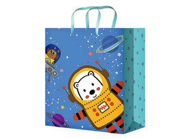 Пакет подар. глянц. лам. Медвежонок в космосе 18x23x8 см. ППК-4363