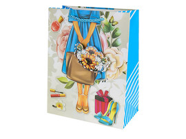 Пакет подар. мат. лам. Поход в магазин 30*41.5*12 см, 3D эл., глиттер. ППК-3602