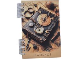 Блокнот А6 120 л. Офис, клетка, спираль. Бг120/17-4