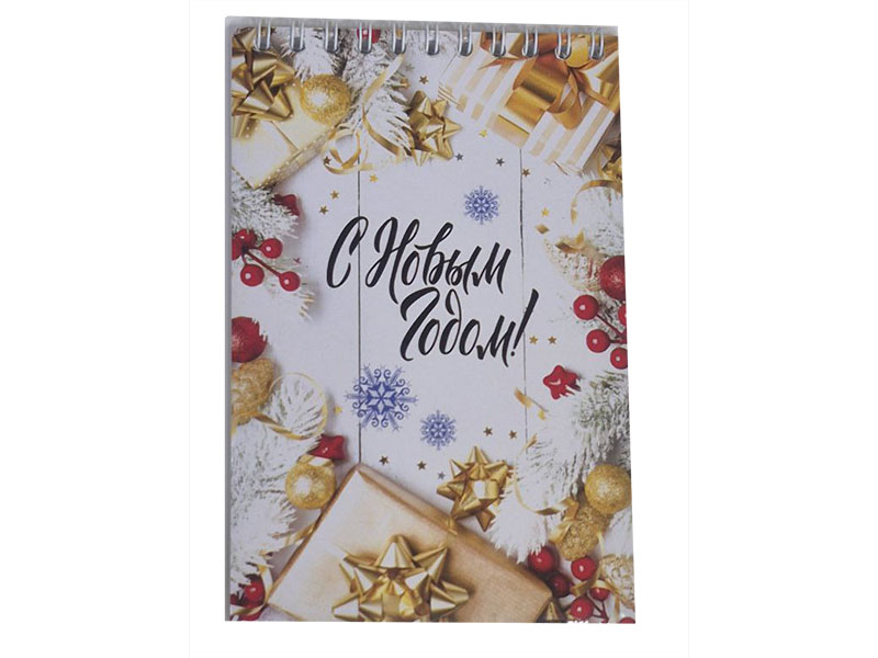 Блокнот А6 48 л. Новогодний, клетка, спираль. Бг48/47