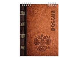 Блокнот А5 60 л. Кожа, клетка, спираль. Бг60/22-3