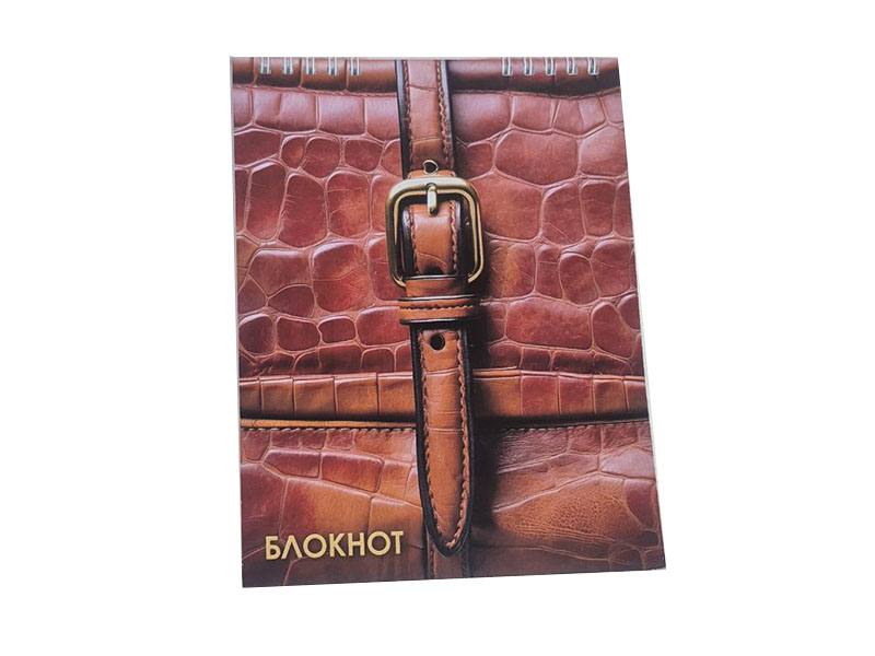 Блокнот А5 60 л. Кожа, клетка, спираль. Бг60/22