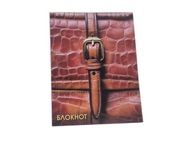 Блокнот А5 60 л. Кожа, клетка, спираль. Бг60/22