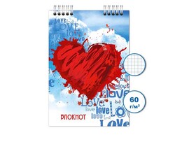 Блокнот А7 24 л. Сердца, клетка, спираль. Бг24/38