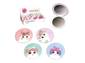 Зеркало складное "Кошечка"  7 см, ассорти. Арт. Р14193-1(3)