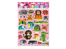Наклейки-стикеры "Животные, цветы" 20*25 см, объемные. 011b