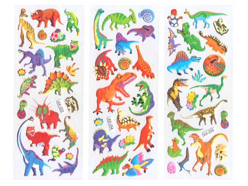 Наклейки-стикеры "Дино" 9*17,5 см, объемные. HL88-044