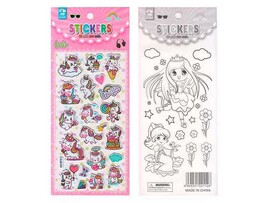 Наклейки-стикеры "Единорог" 9*17,5 см, объемные. HL88-038