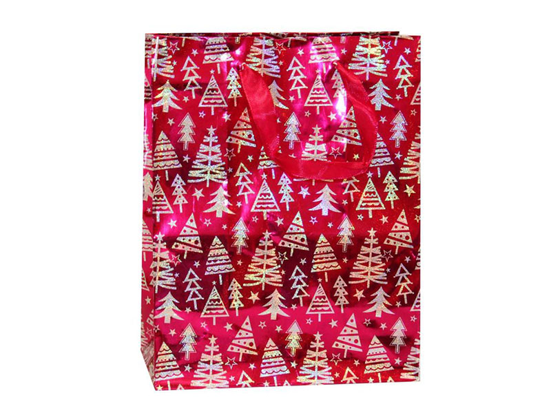 Пакет подар. "Елочки" 18*23 см, розовый. Арт. Р725-4