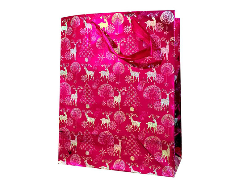 Пакет подар. "Олени" 18*23 см, розовый. Арт. Р725-3