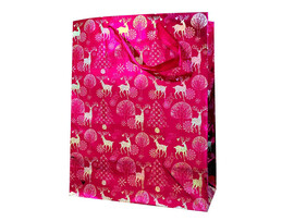 Пакет подар. "Олени" 18*23 см, розовый. Арт. Р725-3