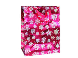 Пакет подар. "Снежинки" 18*23 см, розовый. Арт. Р725-5