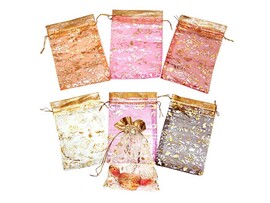 Мешок-органза "Ззолотая кайма" 10*15 см, микс. Р10056-2 (кратно 10)