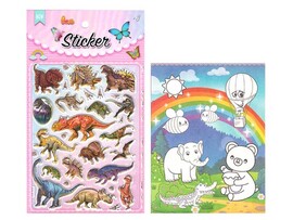 Наклейки "Динозавры" 14*24 см, ассорти. YLD-030