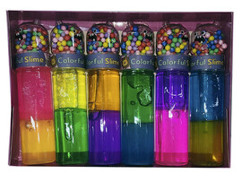 Слайм двухцветный с пенковыми шариками 20 см (6шт/уп) 8122 доставка оптом в Донецк