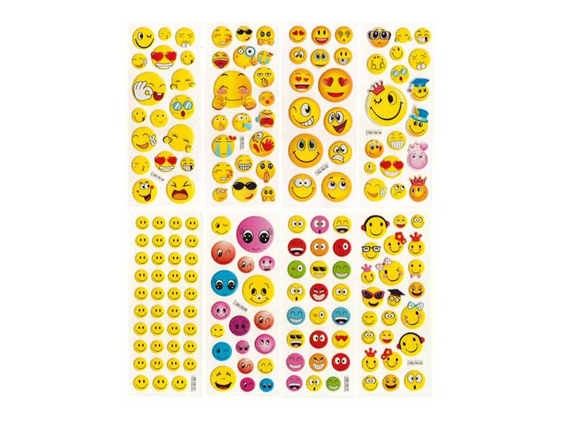 Наклейки "Смайлы" 17*7 см, ассорти. Р307-21