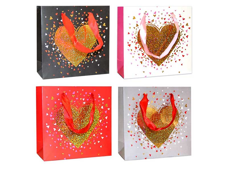 Пакет подар. "Сердце" 14.5*15 см, ассорти. Р825-7