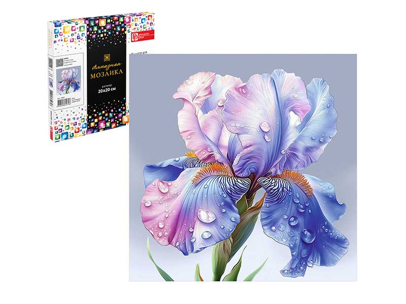 Алмаз. моз. 20*20 см, с подр., полн. зап. Ирисы. Арт. 70827