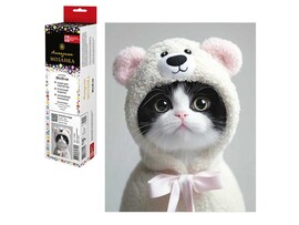 Алмаз. моз. 20*25 см, без подр., полн. зап. Котенок в худи. Арт. 71340