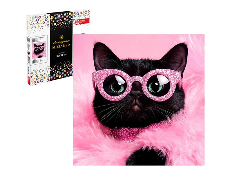 Алмаз. моз. 30*30 см, с подр., полн. зап. Гламурная кошечка. Арт. 71399