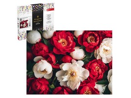 Алмаз. моз. 30*40 см, с подр., полн. зап. Красные и белые пионы. Арт. 71408