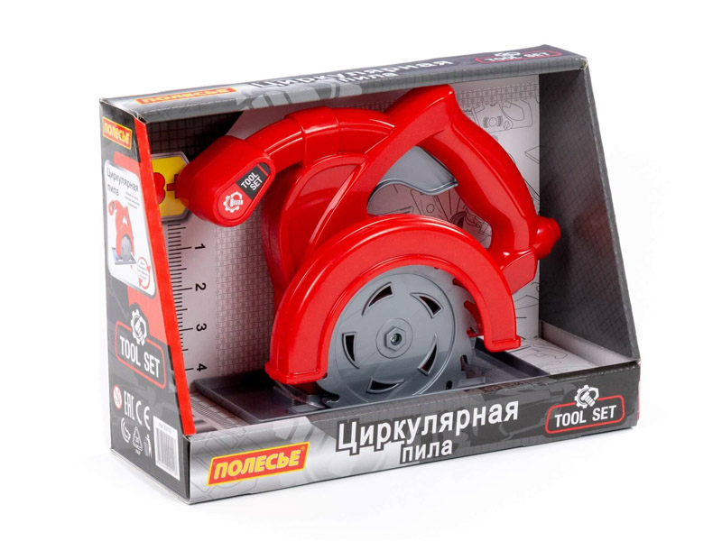 Донецк игрушка оптом Пила циркулярная 18 см красная в коробке