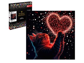 Алмаз. моз. 30*30 см, с подр., част. зап. Котенок с сердечком. Арт. 71437