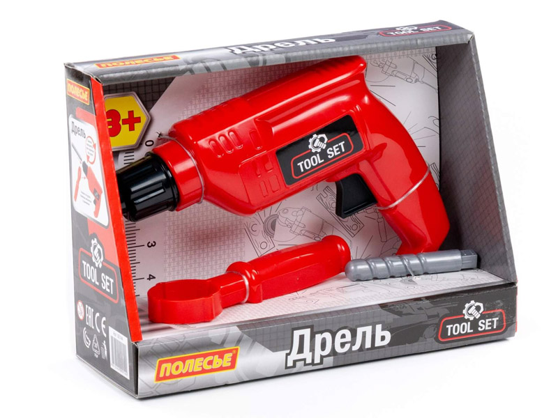 Донецк игрушка оптом Дрель 19*23 см красная в коробке