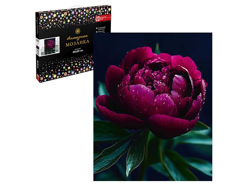 Алмаз. моз. 30*40 см, с подр., част. зап. Пион. Арт. 71446