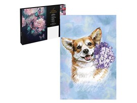 Картина по ном. на холсте 20х30 см Корги с сиренью. Арт. 67918