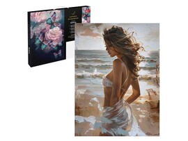 Картина по ном. на холсте 30х40 см Девушка у моря. Арт. 67939