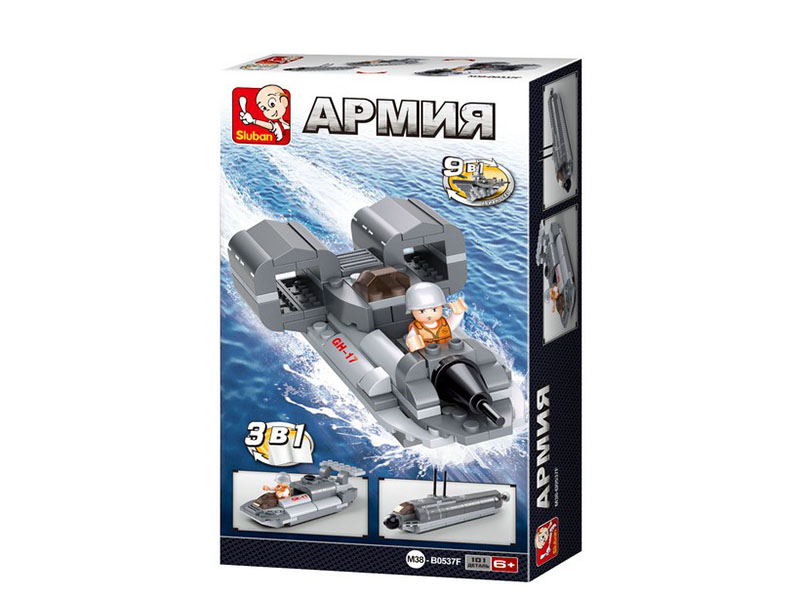 Конструктор Sluban "Катер", 101 дет., 14*23 см в кор. M38-B0537F