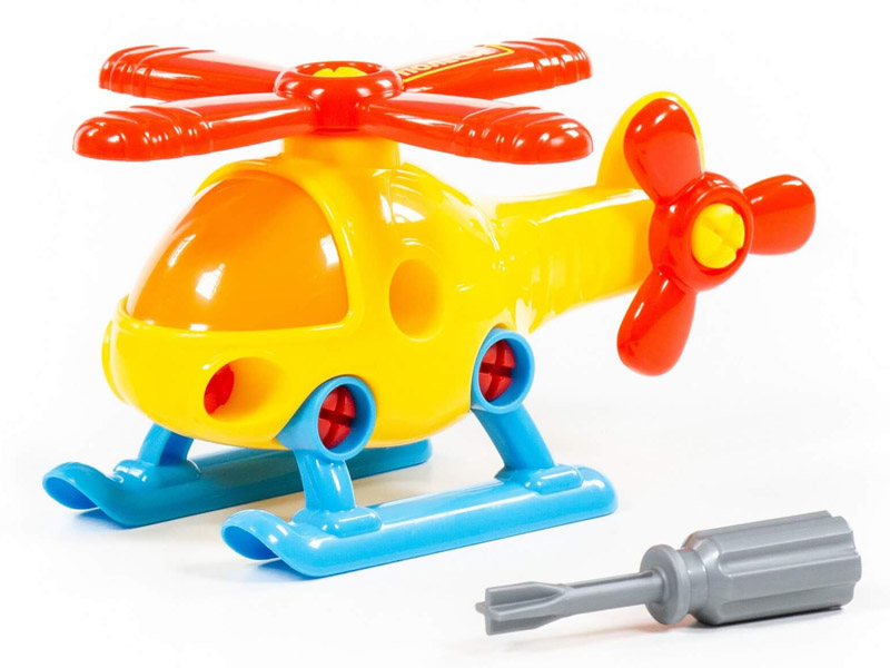 Донецк игрушка оптом Конструктор-транспорт "Вертолёт" 16 эл. в сеточке