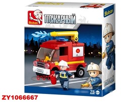 Конструктор Sluban "Пожарная машина" 75 дет., 16*14 см в кор. M38-B0622C