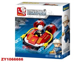 Конструктор Sluban "Пожарный катер" 86 дет., 16*14 см. M38-B0622B