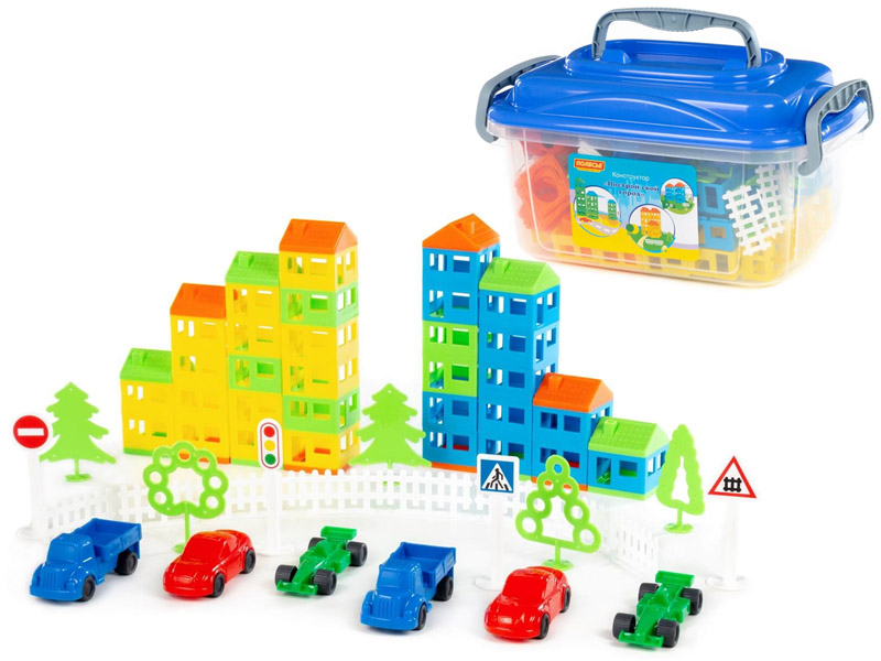 Донецк игрушка оптом Конструктор "Построй свой город" 180 эл. в контейнере